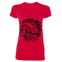 SoftStyle® Ladies' 4.5 oz. Junior Fit V-Neck T-Shirt Thumbnail