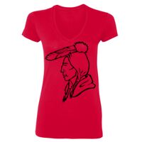 SoftStyle® Ladies' 4.5 oz. Junior Fit V-Neck T-Shirt Thumbnail