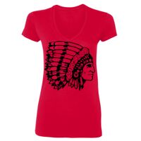 SoftStyle® Ladies' 4.5 oz. Junior Fit V-Neck T-Shirt Thumbnail