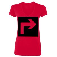 SoftStyle® Ladies' 4.5 oz. Junior Fit V-Neck T-Shirt Thumbnail