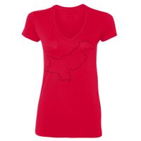 SoftStyle® Ladies' 4.5 oz. Junior Fit V-Neck T-Shirt Thumbnail