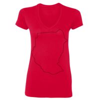 SoftStyle® Ladies' 4.5 oz. Junior Fit V-Neck T-Shirt Thumbnail