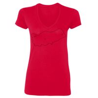 SoftStyle® Ladies' 4.5 oz. Junior Fit V-Neck T-Shirt Thumbnail