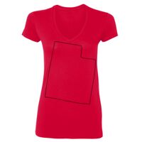 SoftStyle® Ladies' 4.5 oz. Junior Fit V-Neck T-Shirt Thumbnail