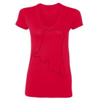 SoftStyle® Ladies' 4.5 oz. Junior Fit V-Neck T-Shirt Thumbnail