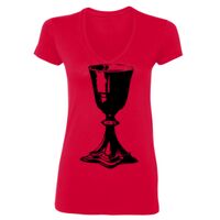 SoftStyle® Ladies' 4.5 oz. Junior Fit V-Neck T-Shirt Thumbnail