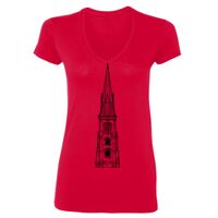 SoftStyle® Ladies' 4.5 oz. Junior Fit V-Neck T-Shirt Thumbnail