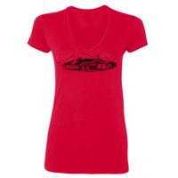SoftStyle® Ladies' 4.5 oz. Junior Fit V-Neck T-Shirt Thumbnail