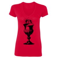 SoftStyle® Ladies' 4.5 oz. Junior Fit V-Neck T-Shirt Thumbnail