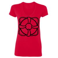SoftStyle® Ladies' 4.5 oz. Junior Fit V-Neck T-Shirt Thumbnail