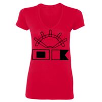 SoftStyle® Ladies' 4.5 oz. Junior Fit V-Neck T-Shirt Thumbnail