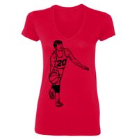 SoftStyle® Ladies' 4.5 oz. Junior Fit V-Neck T-Shirt Thumbnail