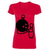 SoftStyle® Ladies' 4.5 oz. Junior Fit V-Neck T-Shirt Thumbnail