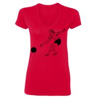 SoftStyle® Ladies' 4.5 oz. Junior Fit V-Neck T-Shirt Thumbnail