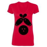 SoftStyle® Ladies' 4.5 oz. Junior Fit V-Neck T-Shirt Thumbnail