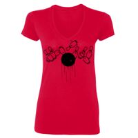 SoftStyle® Ladies' 4.5 oz. Junior Fit V-Neck T-Shirt Thumbnail