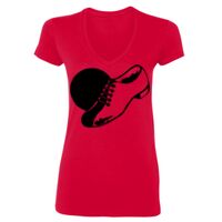 SoftStyle® Ladies' 4.5 oz. Junior Fit V-Neck T-Shirt Thumbnail