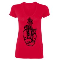SoftStyle® Ladies' 4.5 oz. Junior Fit V-Neck T-Shirt Thumbnail