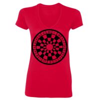 SoftStyle® Ladies' 4.5 oz. Junior Fit V-Neck T-Shirt Thumbnail