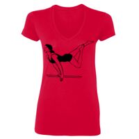 SoftStyle® Ladies' 4.5 oz. Junior Fit V-Neck T-Shirt Thumbnail
