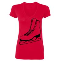 SoftStyle® Ladies' 4.5 oz. Junior Fit V-Neck T-Shirt Thumbnail