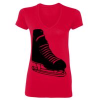 SoftStyle® Ladies' 4.5 oz. Junior Fit V-Neck T-Shirt Thumbnail