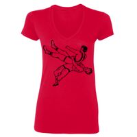 SoftStyle® Ladies' 4.5 oz. Junior Fit V-Neck T-Shirt Thumbnail
