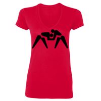 SoftStyle® Ladies' 4.5 oz. Junior Fit V-Neck T-Shirt Thumbnail