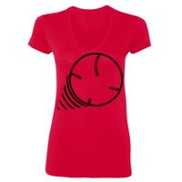SoftStyle® Ladies' 4.5 oz. Junior Fit V-Neck T-Shirt Thumbnail