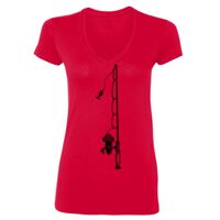 SoftStyle® Ladies' 4.5 oz. Junior Fit V-Neck T-Shirt Thumbnail