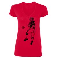 SoftStyle® Ladies' 4.5 oz. Junior Fit V-Neck T-Shirt Thumbnail