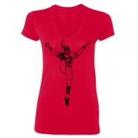 SoftStyle® Ladies' 4.5 oz. Junior Fit V-Neck T-Shirt Thumbnail