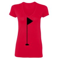 SoftStyle® Ladies' 4.5 oz. Junior Fit V-Neck T-Shirt Thumbnail