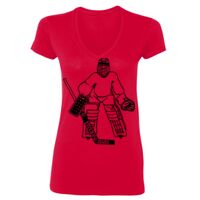SoftStyle® Ladies' 4.5 oz. Junior Fit V-Neck T-Shirt Thumbnail