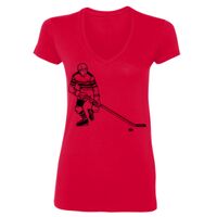 SoftStyle® Ladies' 4.5 oz. Junior Fit V-Neck T-Shirt Thumbnail