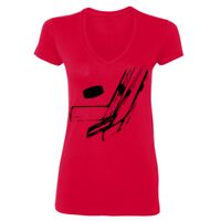 SoftStyle® Ladies' 4.5 oz. Junior Fit V-Neck T-Shirt Thumbnail