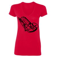SoftStyle® Ladies' 4.5 oz. Junior Fit V-Neck T-Shirt Thumbnail