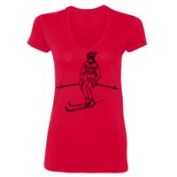 SoftStyle® Ladies' 4.5 oz. Junior Fit V-Neck T-Shirt Thumbnail