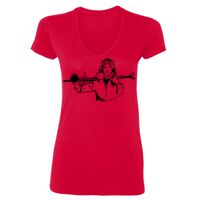 SoftStyle® Ladies' 4.5 oz. Junior Fit V-Neck T-Shirt Thumbnail