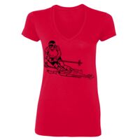 SoftStyle® Ladies' 4.5 oz. Junior Fit V-Neck T-Shirt Thumbnail