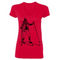 SoftStyle® Ladies' 4.5 oz. Junior Fit V-Neck T-Shirt Thumbnail