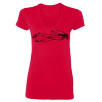 SoftStyle® Ladies' 4.5 oz. Junior Fit V-Neck T-Shirt Thumbnail