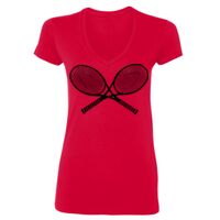 SoftStyle® Ladies' 4.5 oz. Junior Fit V-Neck T-Shirt Thumbnail
