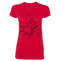 SoftStyle® Ladies' 4.5 oz. Junior Fit V-Neck T-Shirt Thumbnail