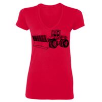 SoftStyle® Ladies' 4.5 oz. Junior Fit V-Neck T-Shirt Thumbnail