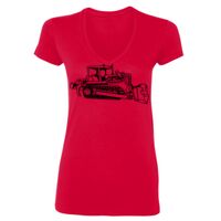 SoftStyle® Ladies' 4.5 oz. Junior Fit V-Neck T-Shirt Thumbnail