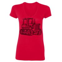 SoftStyle® Ladies' 4.5 oz. Junior Fit V-Neck T-Shirt Thumbnail