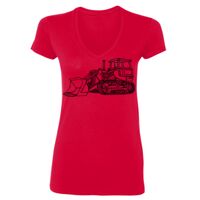 SoftStyle® Ladies' 4.5 oz. Junior Fit V-Neck T-Shirt Thumbnail