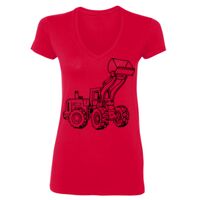 SoftStyle® Ladies' 4.5 oz. Junior Fit V-Neck T-Shirt Thumbnail