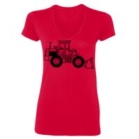 SoftStyle® Ladies' 4.5 oz. Junior Fit V-Neck T-Shirt Thumbnail